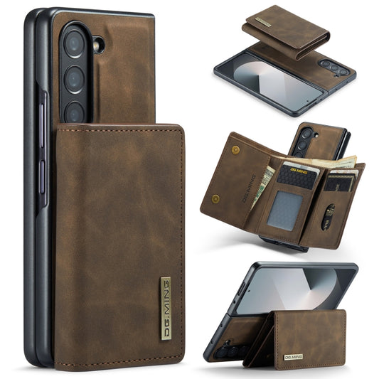 For Samsung Galaxy Z Fold6 DG.MING M1 Series 3-Fold Multi Card Wallet + Magnetic Phone Case(Coffee) - Galaxy Z Fold6 5G Cases by DG.MING | Online Shopping UK | buy2fix