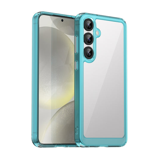 For Samsung Galaxy S25+ 5G Colorful Series Acrylic Hybrid TPU Phone Case(Transparent Blue) - Galaxy S25+ 5G Cases by buy2fix | Online Shopping UK | buy2fix