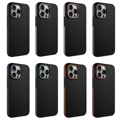 For iPhone 16 Pro Carbon Fiber Texture Lens Holder TPU Phone Case(Black) - iPhone 16 Pro Cases by buy2fix | Online Shopping UK | buy2fix