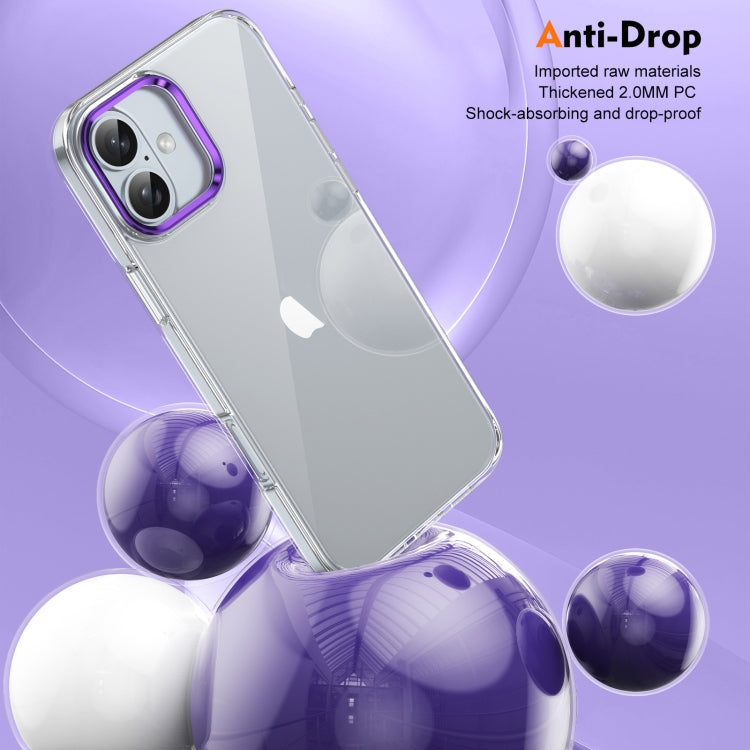 For iPhone 16 Ice Feel HD Transparent PC Full Coverage Phone Case(Purple) - iPhone 16 Cases by buy2fix | Online Shopping UK | buy2fix