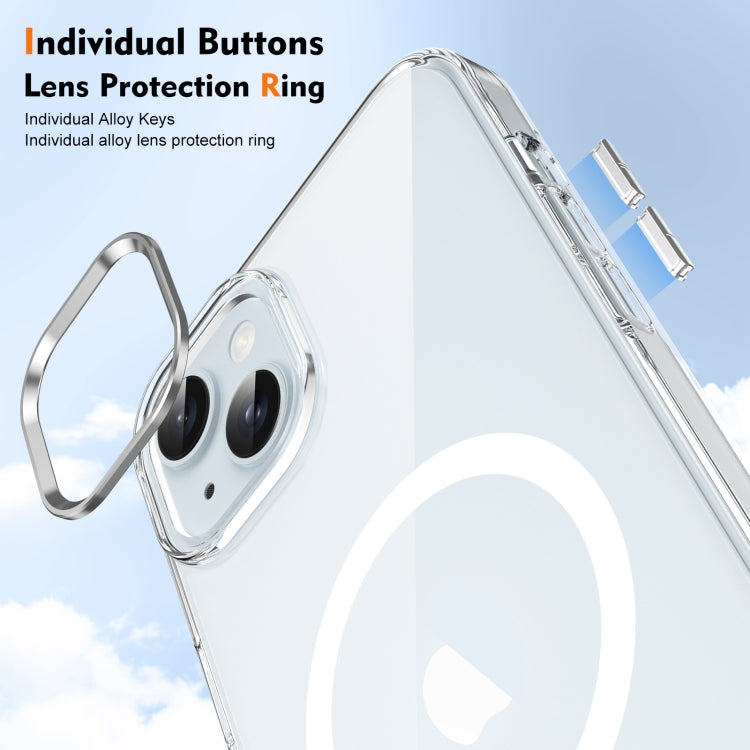 For iPhone 15 Ice Feel HD Transparent MagSafe PC Full Coverage Phone Case(White) - iPhone 15 Cases by buy2fix | Online Shopping UK | buy2fix