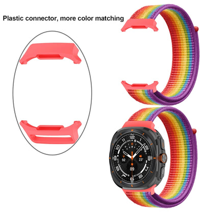 For Samsung Galaxy Watch Ultra 47mm Plastic Connector Nylon Loop Watch Band(Dark Black) - Watch Bands by buy2fix | Online Shopping UK | buy2fix