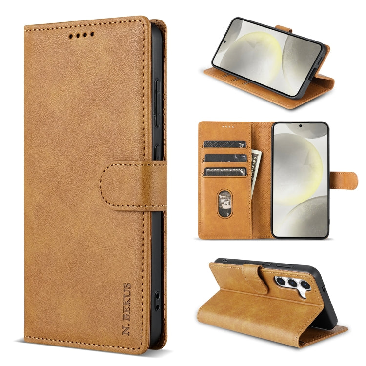 For Samsung Galaxy S24 5G N.BEKUS CSJ-P1 Solid Color Leather Phone Case(Brown) - Galaxy S24 5G Cases by N.BEKUS | Online Shopping UK | buy2fix