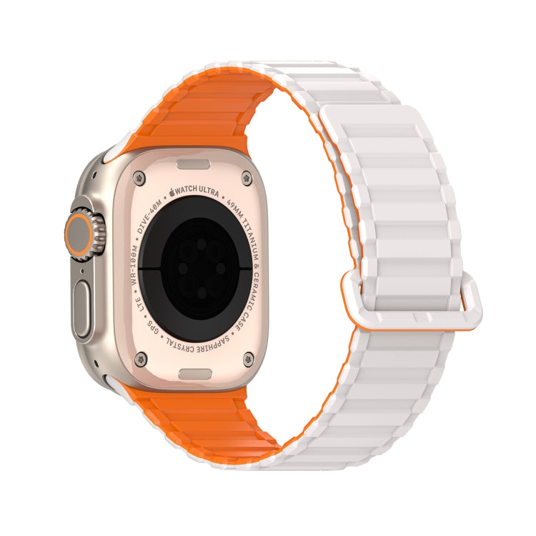 For Apple Watch Series 9 45mm DUX DUCIS KJ Series Magnetic Buckle Silicone Watch Band(Starlight Orange) - Watch Bands by DUX DUCIS | Online Shopping UK | buy2fix