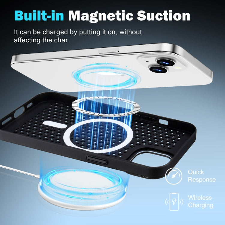 For iPhone 16 Ice Feeling Cooling MagSafe Magnetic Phone Case(Navy Blue) - iPhone 16 Cases by buy2fix | Online Shopping UK | buy2fix