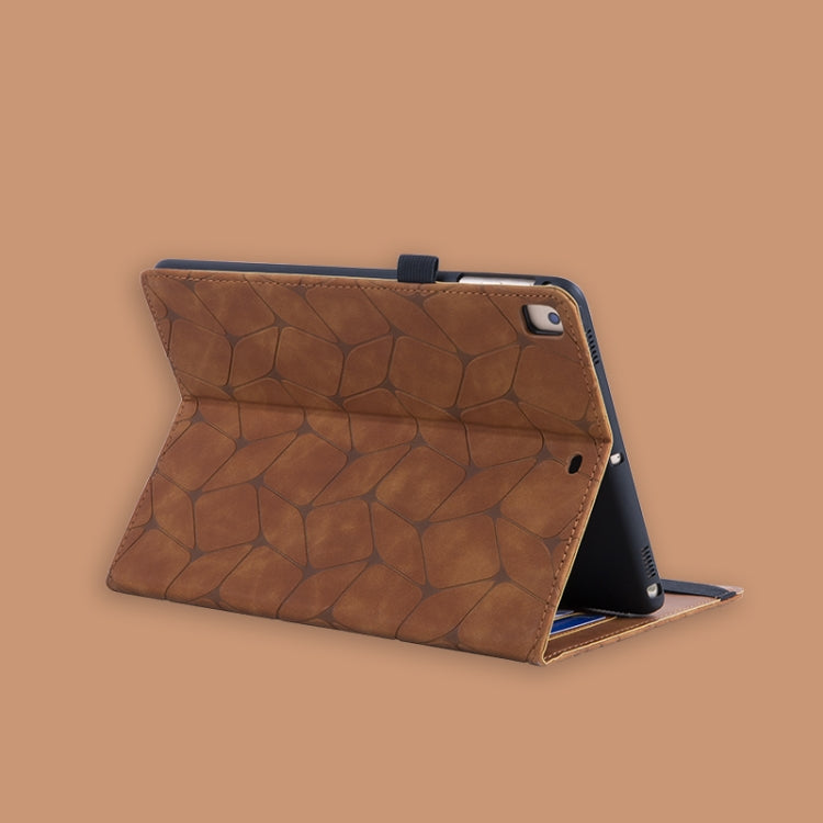 For iPad Air 2024 / Air 2022 10.9 Embossed Geometric Leather Smart Tablet Case(Brown) - iPad Air 11 2024 Cases by buy2fix | Online Shopping UK | buy2fix