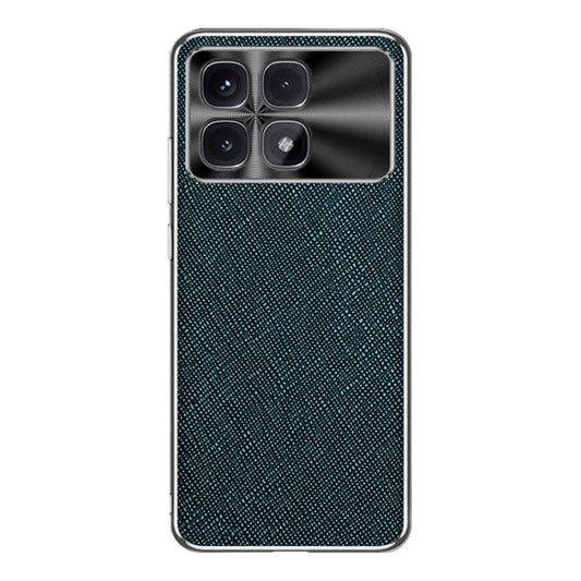 For Redmi K70 Ultra Silver Edge Cross Texture PU Leather Phone Case(Dark Green) - Xiaomi Cases by buy2fix | Online Shopping UK | buy2fix