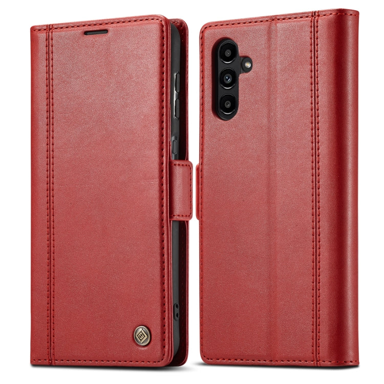 For Samsung Galaxy S24 FE 5G LC.IMEEKE Skin-friendly Card Slots Leather Phone Case(Red) - Galaxy S24 FE 5G Cases by LC.IMEEKE | Online Shopping UK | buy2fix