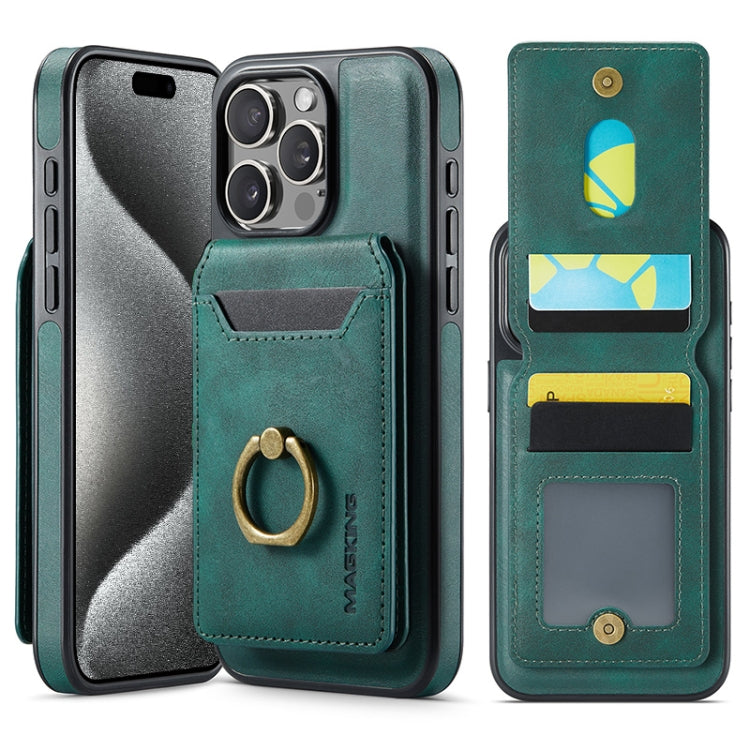 For iPhone 15 Pro DG.MING K1 MagSafe Detachable Wallet RFID Back Cover Phone Case(Green) - iPhone 15 Pro Cases by DG.MING | Online Shopping UK | buy2fix