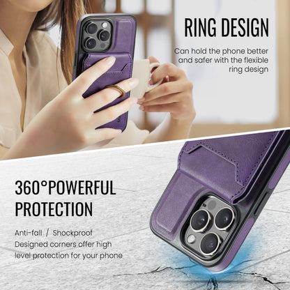 For iPhone 14 DG.MING K1 MagSafe Detachable Wallet RFID Back Cover Phone Case(Purple) - iPhone 14 Cases by DG.MING | Online Shopping UK | buy2fix