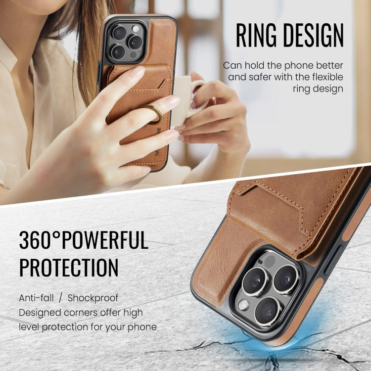 For iPhone 13 Pro DG.MING K1 MagSafe Detachable Wallet RFID Back Cover Phone Case(Brown) - iPhone 13 Pro Cases by DG.MING | Online Shopping UK | buy2fix