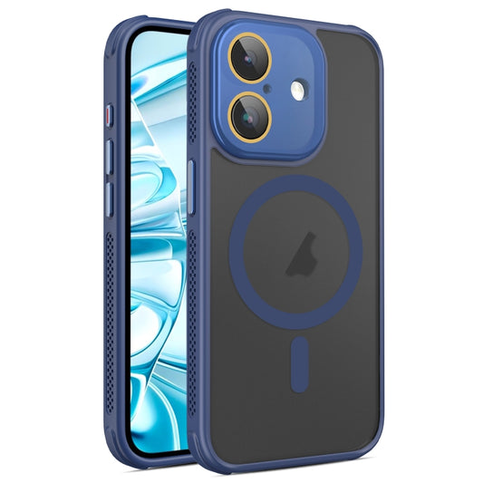 For iPhone 16 Side Cooling Skin Feel Frosted MagSafe Magnetic Phone Case(Blue) - iPhone 16 Cases by buy2fix | Online Shopping UK | buy2fix