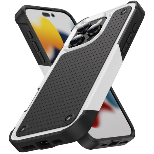 For iPhone 16 Pro Max PC + TPU Shockproof Protective Phone Case(White+Black) - iPhone 16 Pro Max Cases by buy2fix | Online Shopping UK | buy2fix