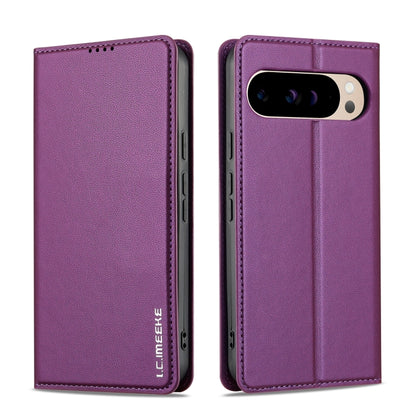 For Google Pixel 9 Pro XL LC.IMEEKE L1 Series Frosted Fine Texture PU Phone Case(Purple) - Google Cases by LC.IMEEKE | Online Shopping UK | buy2fix