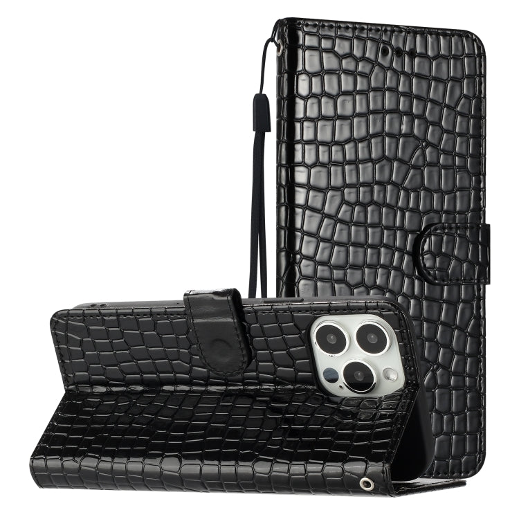 For iPhone 16 Pro Max Crocodile Texture Horizontal Flip Leather Phone Case(Black) - iPhone 16 Pro Max Cases by buy2fix | Online Shopping UK | buy2fix