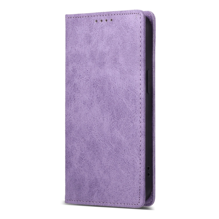 For iPhone 16 Pro Max Business Solid Color Magnetic RFID Leather Phone Case(Purple) - iPhone 16 Pro Max Cases by buy2fix | Online Shopping UK | buy2fix