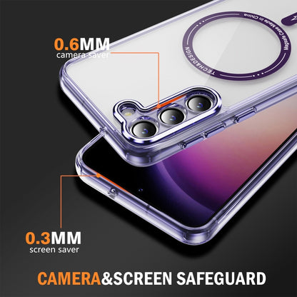 For Samsung Galaxy S23+ 5G Airbag Magsafe PC Hybrid TPU Phone Case(Clear Purple) - Galaxy S23+ 5G Cases by buy2fix | Online Shopping UK | buy2fix