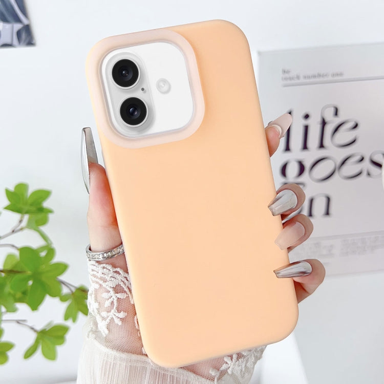 For iPhone 16 Plus PC Hybrid Liquid Silicone Jelly Phone Case(Orange) - iPhone 16 Plus Cases by buy2fix | Online Shopping UK | buy2fix