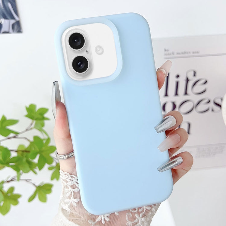 For iPhone 16 PC Hybrid Liquid Silicone Jelly Phone Case(Light Blue) - iPhone 16 Cases by buy2fix | Online Shopping UK | buy2fix