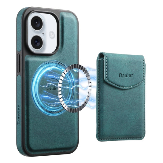 For iPhone 16 Plus Denior D19 Skin Feel MagSafe Detachable Card Slot Phone Case(Blue) - iPhone 16 Plus Cases by Denior | Online Shopping UK | buy2fix