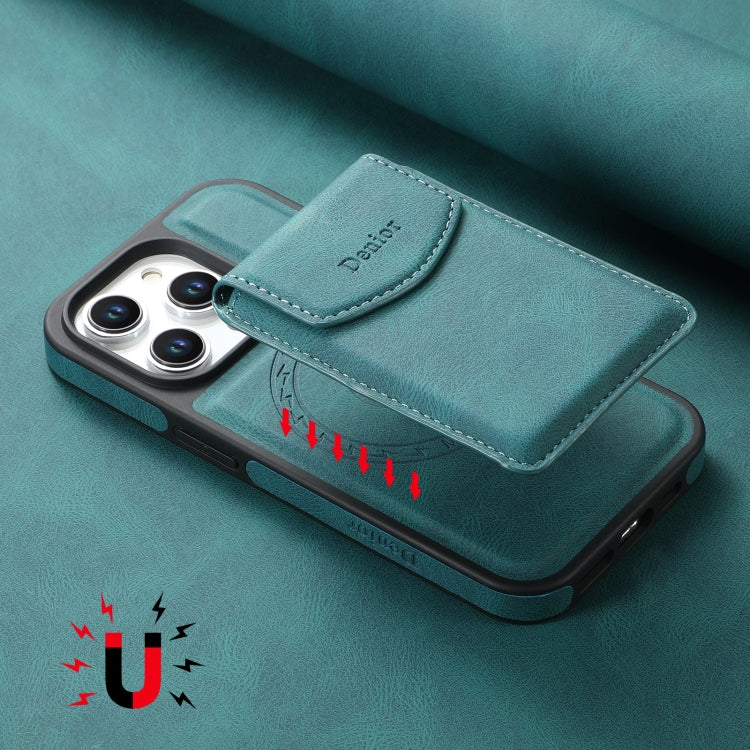 For iPhone 15 Pro Denior D19 Skin Feel MagSafe Detachable Card Slot Phone Case(Blue) - iPhone 15 Pro Cases by Denior | Online Shopping UK | buy2fix