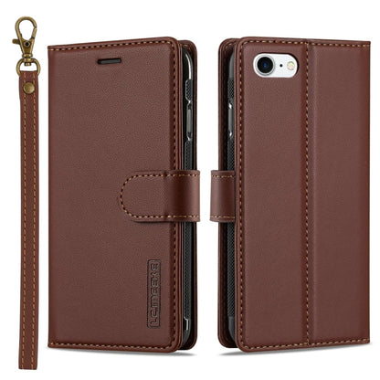 For iPhone 7 / 8 / SE 2020 2022 LC.IMEEKE L2 Series Detachable Magsafe PU Phone Case with Lanyard(Brown) - iPhone SE 2022 / 2020 / 8 / 7 Cases by LC.IMEEKE | Online Shopping UK | buy2fix