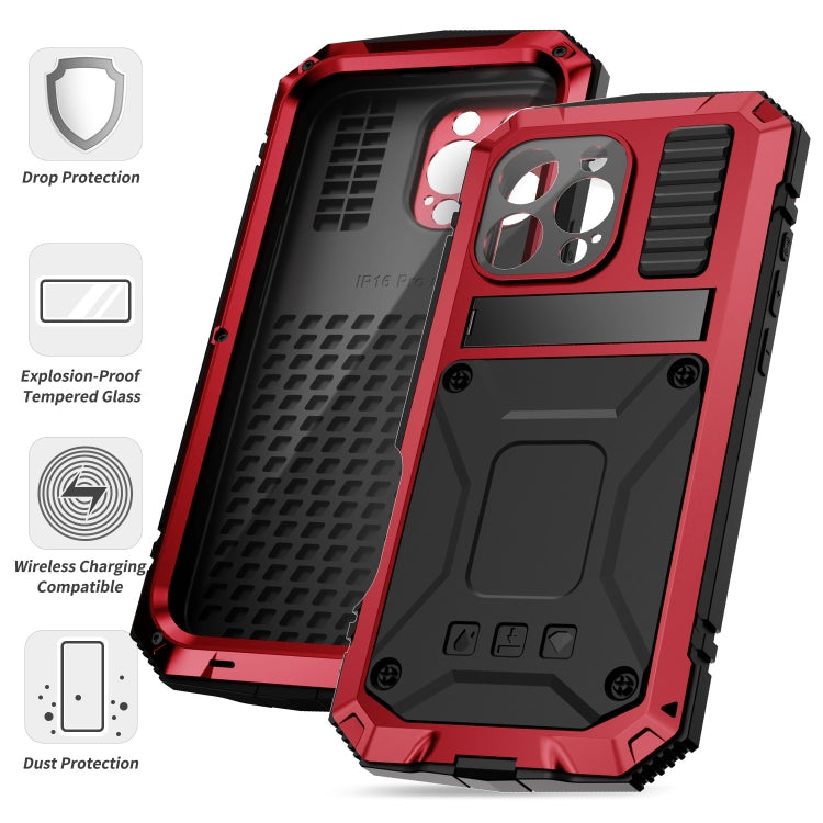 For iPhone 16 Pro Max R-JUST Life Waterproof Dustproof Shockproof Phone Case(Red) - iPhone 16 Pro Max Cases by R-JUST | Online Shopping UK | buy2fix