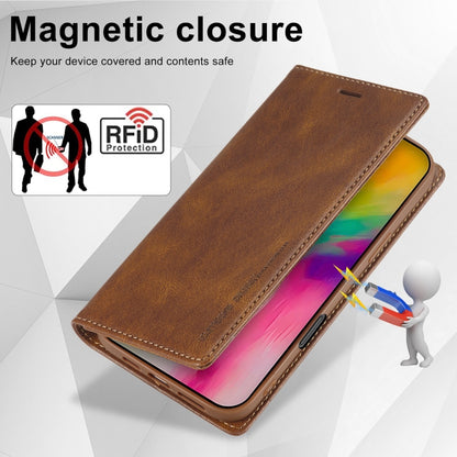 For iPhone 16 Pro LC.IMEEKE RFID Anti-theft Leather Phone Case(Brown) - iPhone 16 Pro Cases by LC.IMEEKE | Online Shopping UK | buy2fix