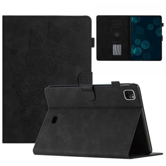 For iPad Pro 11 2024 Butterflies Embossed Leather Smart Tablet Case(Black) - iPad Pro 11 2024 Cases by buy2fix | Online Shopping UK | buy2fix