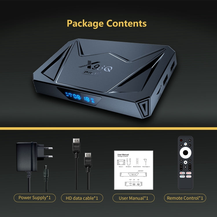 X96Q Pro+ Cortex-A55 Android 14 Octa-core CPU 4K HD Internet Set-top Box, RAM:2GB+16GB(EU Plug) - Others by buy2fix | Online Shopping UK | buy2fix