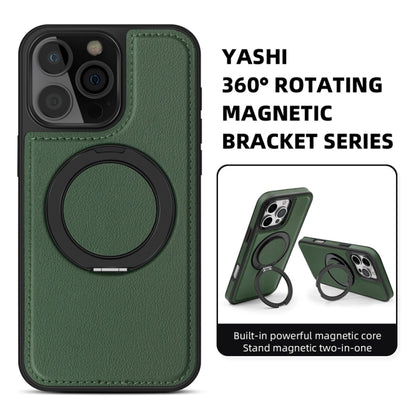 For iPhone 16 Pro Max Yashi 360 Degree Rotating MagSafe Holder Phone Case(Dark Green) - iPhone 16 Pro Max Cases by buy2fix | Online Shopping UK | buy2fix