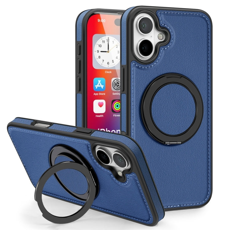 For iPhone 16 Plus Yashi 360 Degree Rotating MagSafe Holder Phone Case(Blue) - iPhone 16 Plus Cases by buy2fix | Online Shopping UK | buy2fix