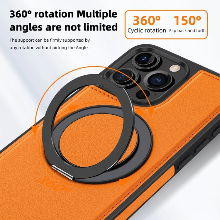 For iPhone 16 Plus Yashi 360 Degree Rotating MagSafe Holder Phone Case(Orange) - iPhone 16 Plus Cases by buy2fix | Online Shopping UK | buy2fix