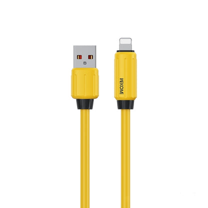 WK WDC-27i Elastic Genuine Silicone 1m 12W USB to 8 Pin Fast Charging Data Cable(Yellow) - Normal Style Cable by WK | Online Shopping UK | buy2fix