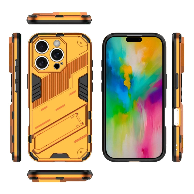 For iPhone 16 Pro Punk Armor 2 in 1 PC + TPU Phone Case with Holder(Orange) - iPhone 16 Pro Cases by buy2fix | Online Shopping UK | buy2fix