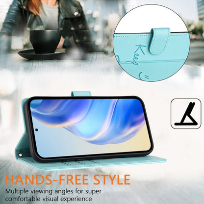 For Redmi K70 Ultra 5G Global Smile Embossing RFID Leather Phone Case(Mint Green) - Xiaomi Cases by buy2fix | Online Shopping UK | buy2fix