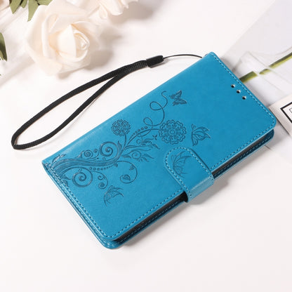 For OnePlus 12 Embossed Butterfly Flowers Leather Phone Case(Blue) - OnePlus Cases by buy2fix | Online Shopping UK | buy2fix