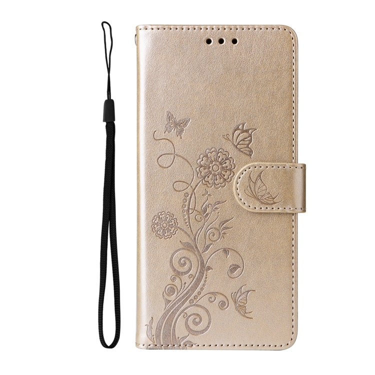 For Redmi K70 Ultra Embossed Butterfly Flowers Leather Phone Case(Gold) - Xiaomi Cases by buy2fix | Online Shopping UK | buy2fix