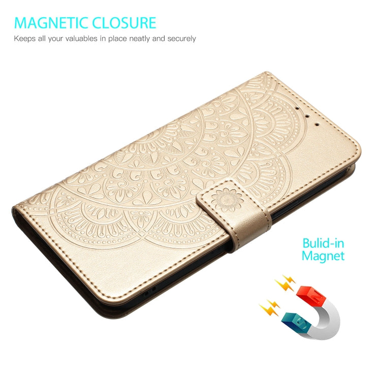 For Motorola Moto G Stylus 5G 2024 Flower Embossed Leather Phone Case(Gold) - Motorola Cases by buy2fix | Online Shopping UK | buy2fix