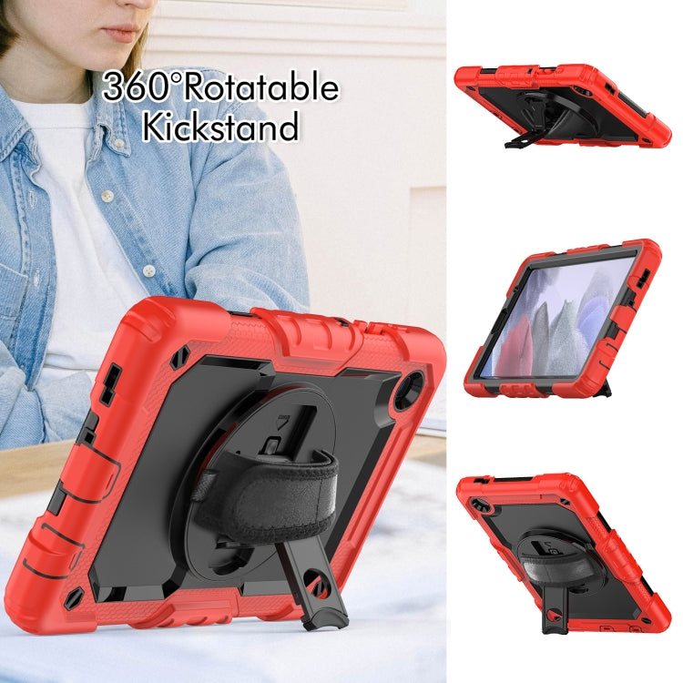 For Samsung Galaxy Tab A7 Lite T220 Silicone Hybrid PC Tablet Case with Shoulder Strap(Red) - Tab A7 Lite T220 / T225 by buy2fix | Online Shopping UK | buy2fix