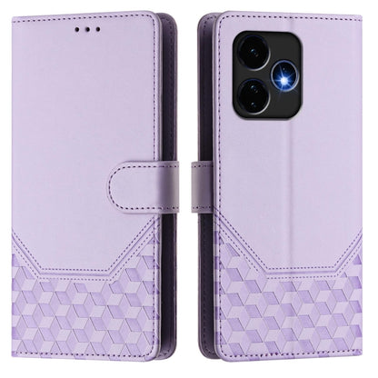 For Boost Mobile Celero 5G+ 2024 Honeycomb Embossing RFID Leather Phone Case(Light Purple) - More Brand by buy2fix | Online Shopping UK | buy2fix