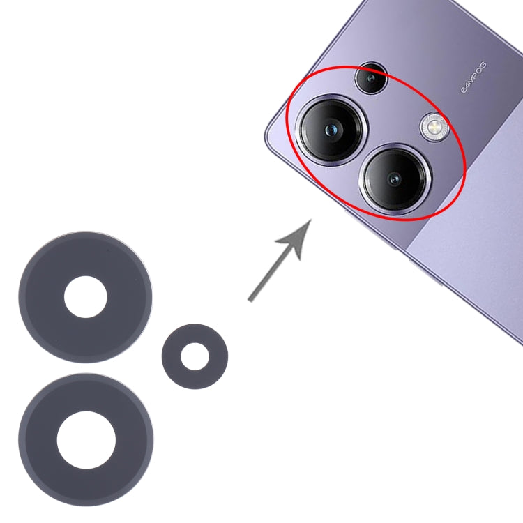 For Xiaomi Poco M6 Pro 4G 10pcs Back Camera Lens - Camera by buy2fix | Online Shopping UK | buy2fix