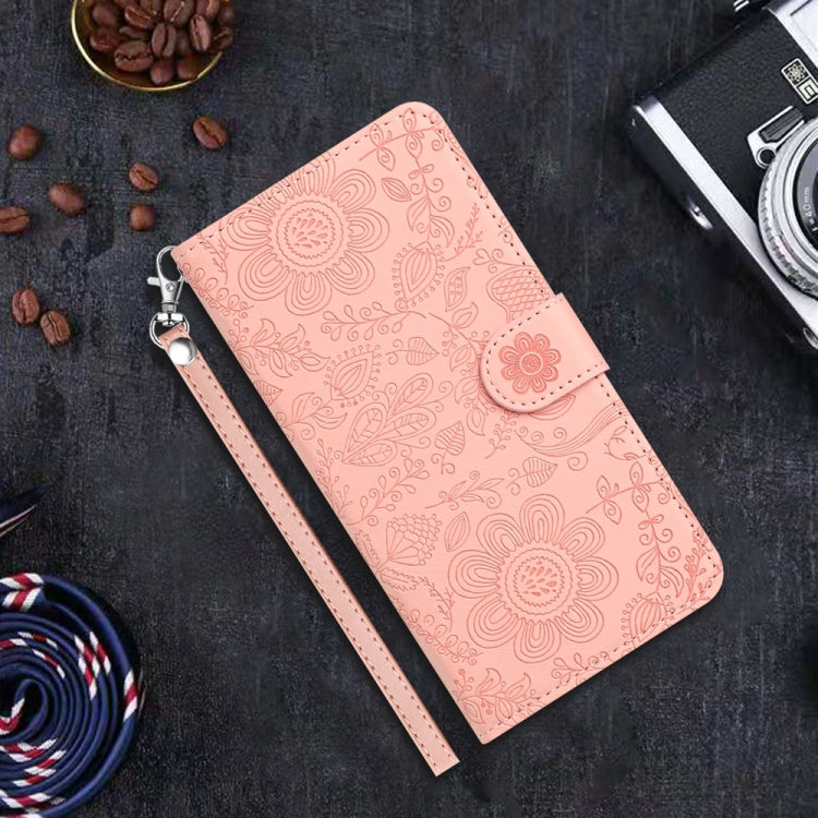 For iPhone 16 Plus Floral Embossed Pattern Leather Phone Case(Pink) - iPhone 16 Plus Cases by buy2fix | Online Shopping UK | buy2fix