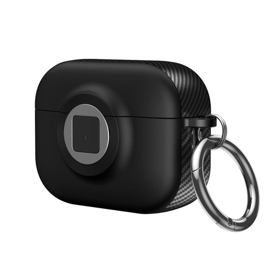 For AirPods Pro Camera Series PC + TPU Headset Shockproof Carbon Fibre Case(Black) - For AirPods Pro by buy2fix | Online Shopping UK | buy2fix