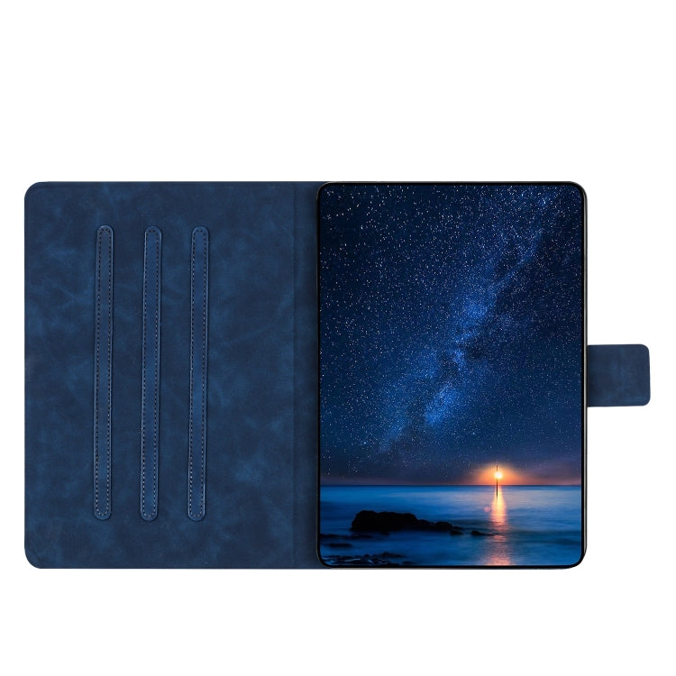 For Lenovo Tab M11 / Xiaoxin Pad 2024 Embossed Couple Cat Smart Tablet Leather Case(Blue) - Lenovo by buy2fix | Online Shopping UK | buy2fix