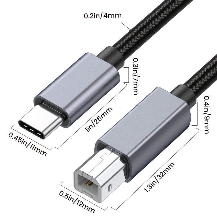 USB-C / Type-C to USB-B BM Printer MIDI Keyboard Adapter Cable, Length:0.5m - Cable & Adapters by buy2fix | Online Shopping UK | buy2fix