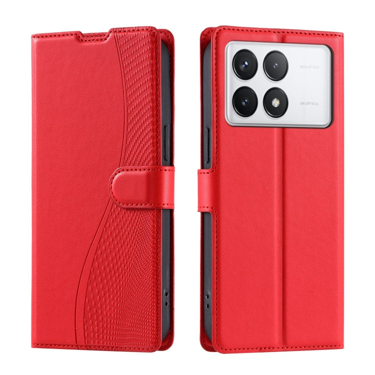 For Redmi K70 Voltage Ultra-thin Dot Leather Phone Case(Red) - K70 Cases by buy2fix | Online Shopping UK | buy2fix