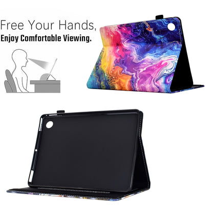 For Samsung Galaxy Tab A9 Painted Pattern Leather Tablet Case(Marble) - Galaxy Tab A9 by buy2fix | Online Shopping UK | buy2fix