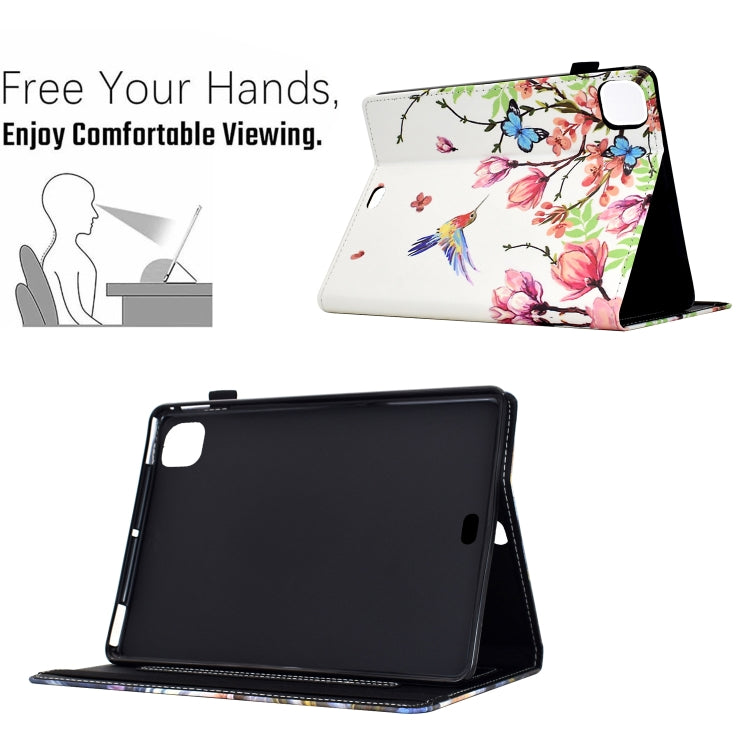 For iPad Air 11 2024 Painted Pattern Leather Tablet Case(Flowers Bird) - iPad Air 11 2024 Cases by buy2fix | Online Shopping UK | buy2fix