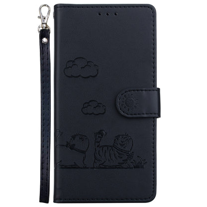 For iPhone 16 Plus Cute Cats RFID Leather Phone Case(Black) - iPhone 16 Plus Cases by buy2fix | Online Shopping UK | buy2fix